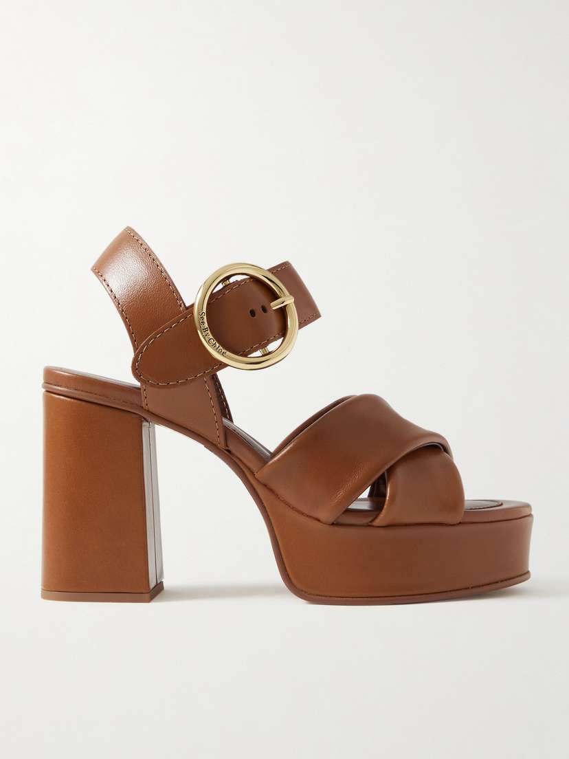 See By Chloé Lyna Leather Platform Sandals - IT35