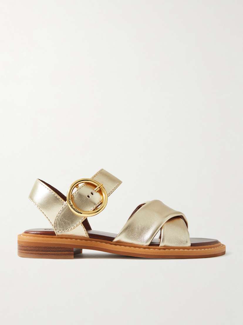 See By Chloé Lyna Metallic Leather Sandals