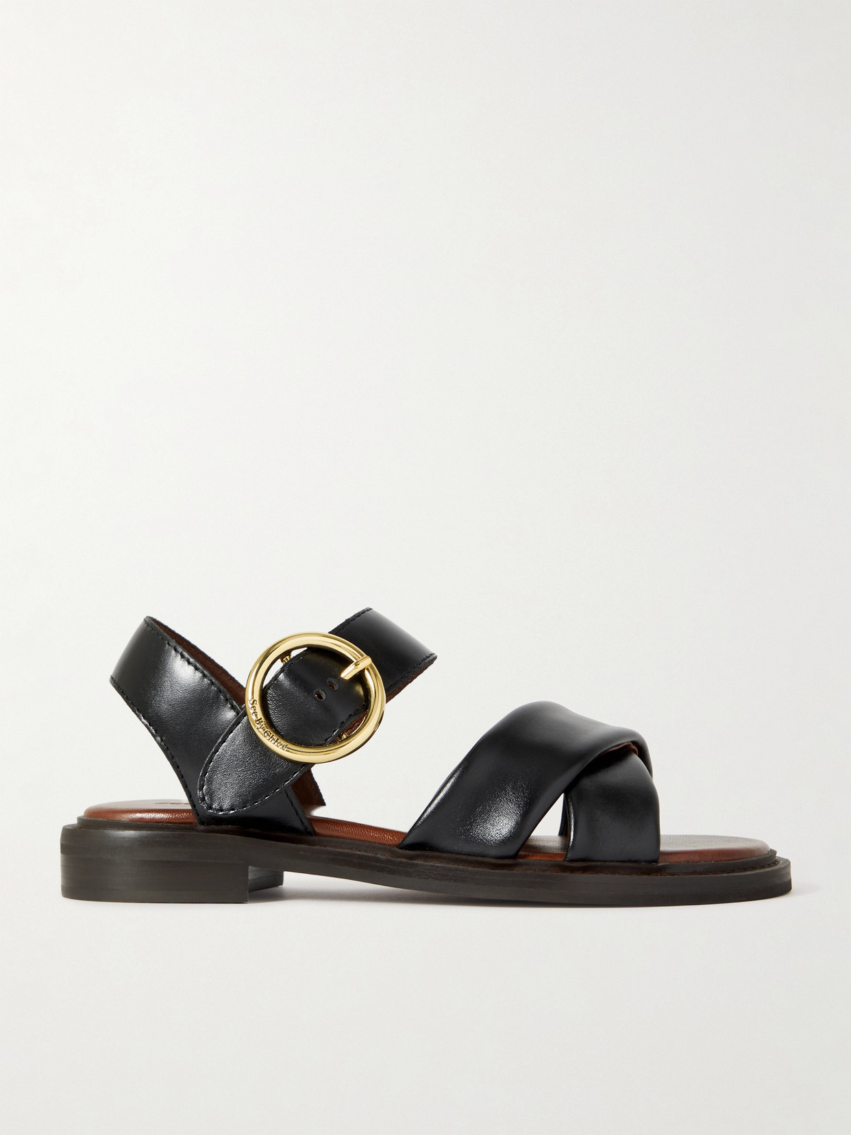 Shop See By Chloé Lyna Leather Sandals In Black