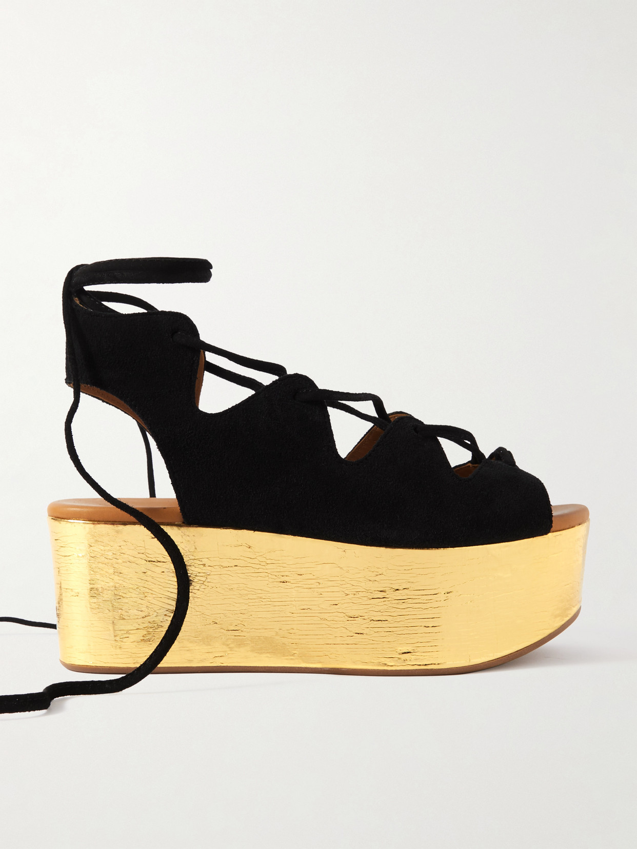 Shop See By Chloé Liana Suede Platform Sandals In Black