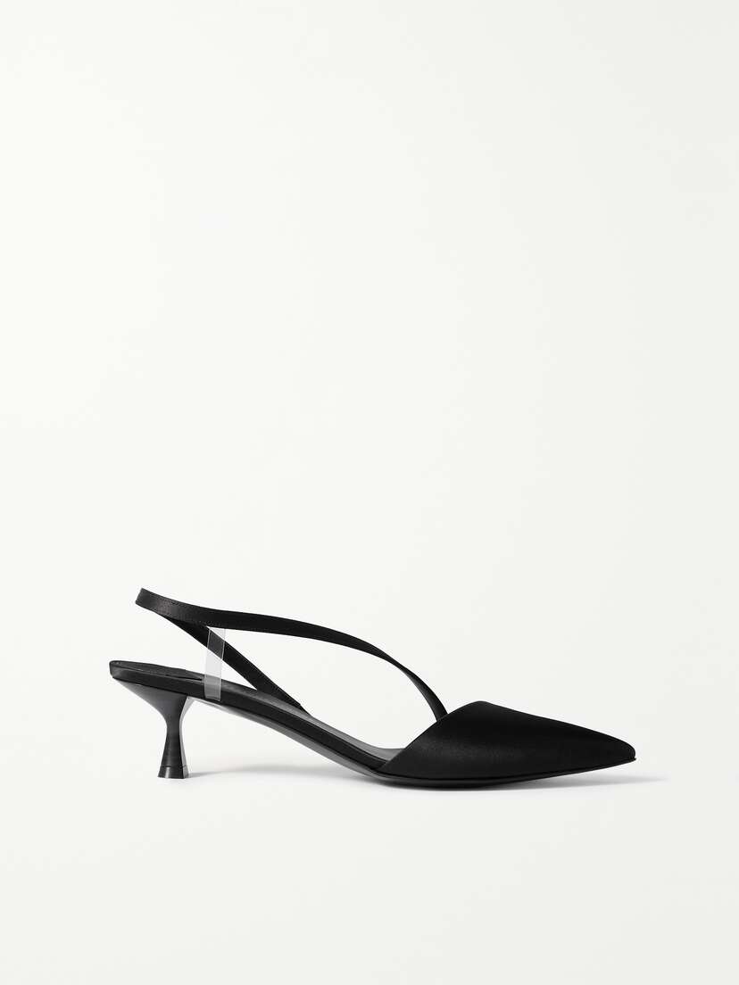 Stella McCartney Iconic D'orsay Recycled Nylon-blend And Recycled-satin Slingback Pumps