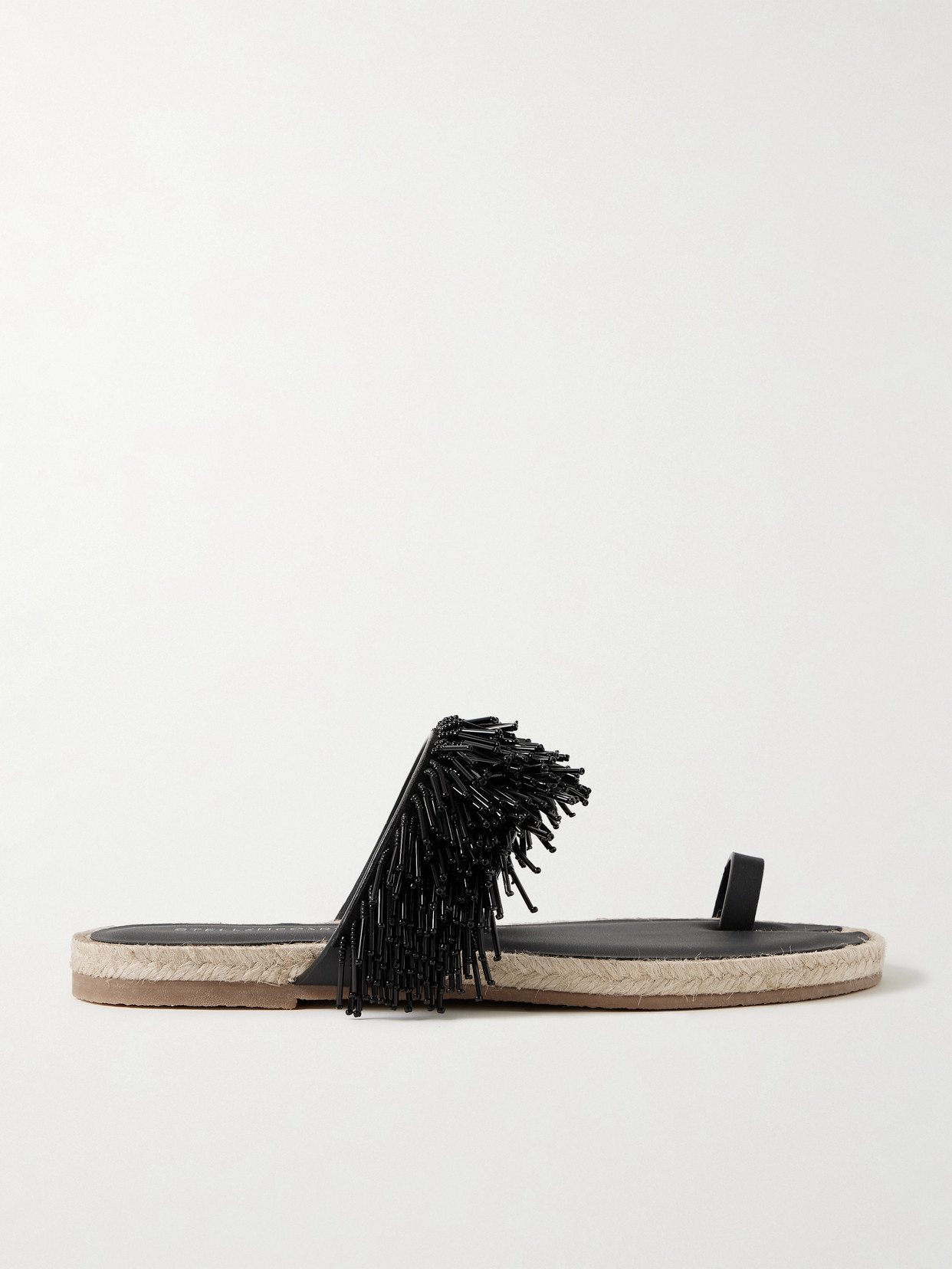 Stella Mccartney Flip-flop Gaia Glass Fringe In Black