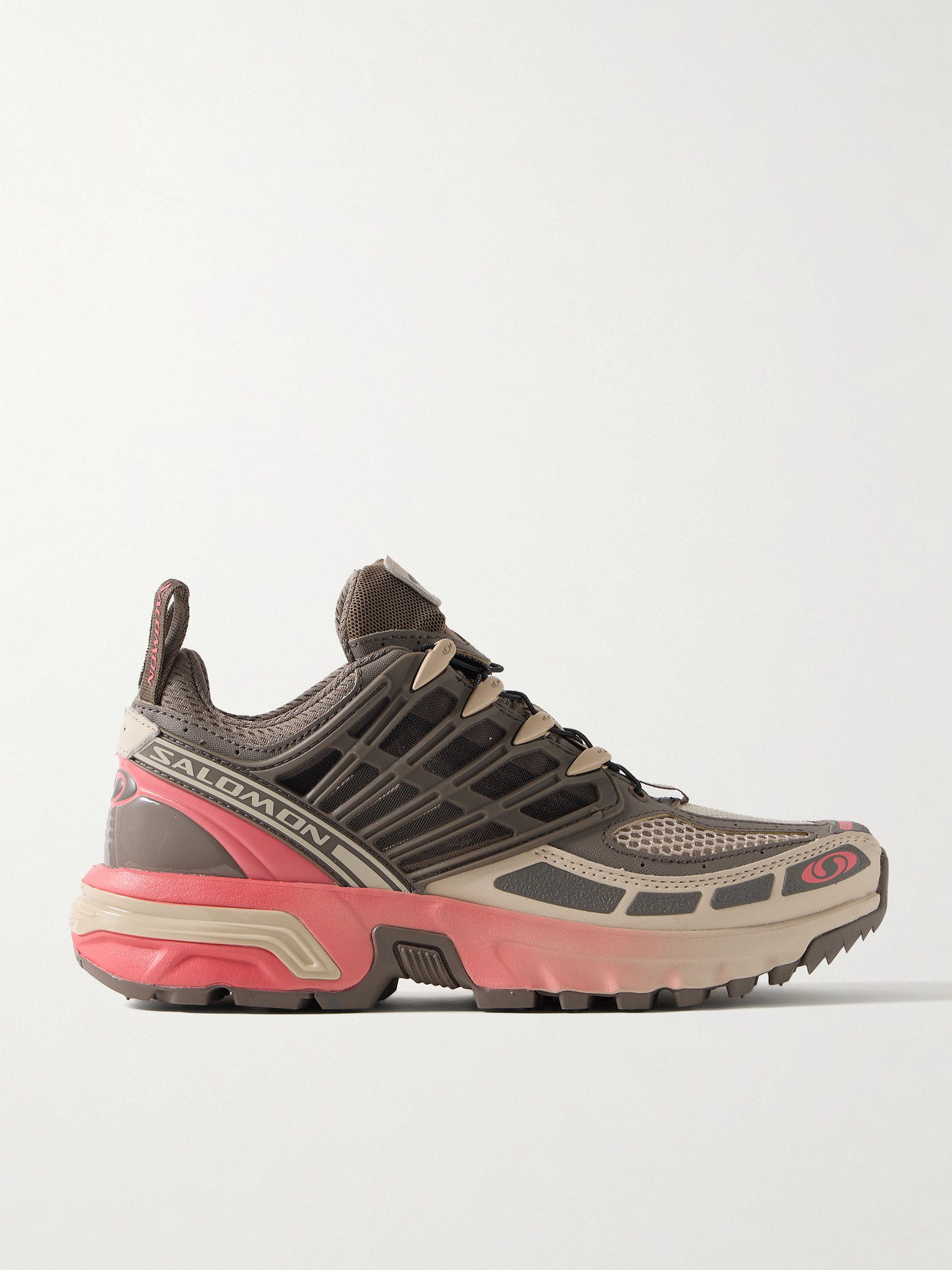 Salomon - Acs Pro Rubber-trimmed Mesh And Faux Leather Sneakers - Gray
