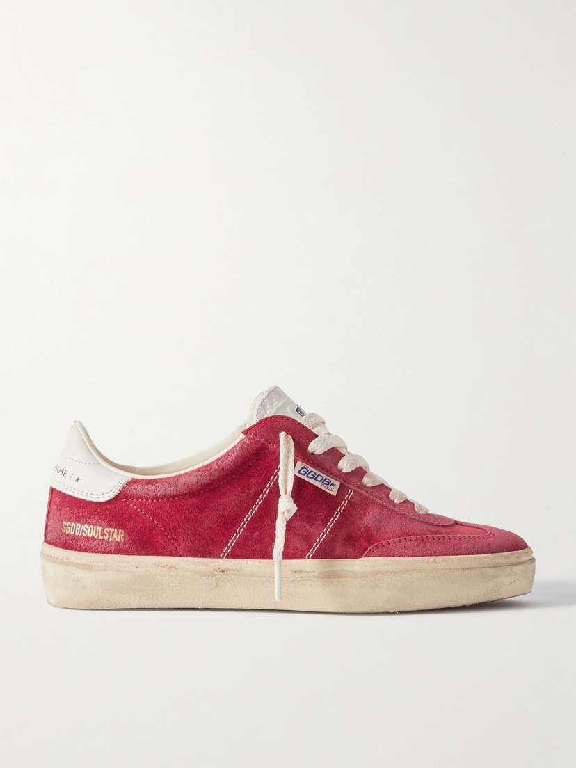 Golden Goose Soul-star Distressed Leather-trimmed Suede Sneakers