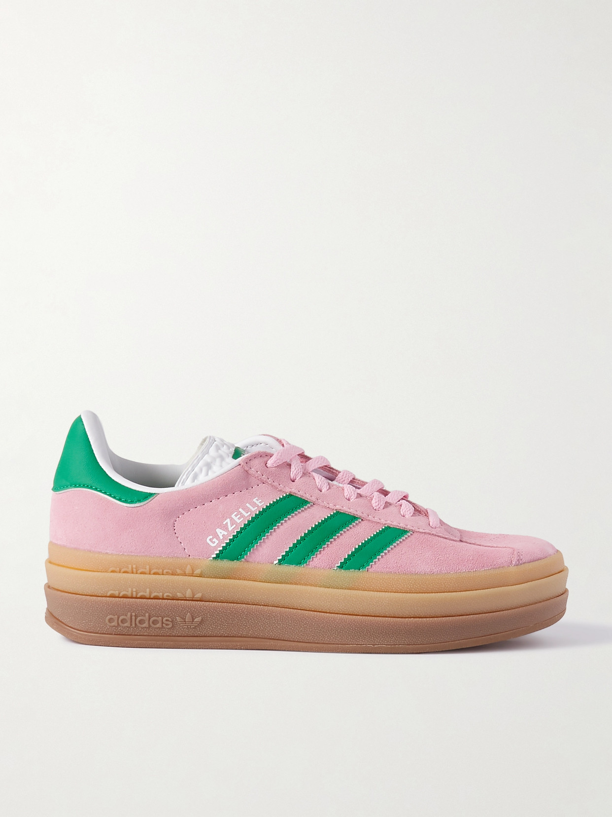 adidas Originals - Gazelle Bold Leather-trimmed Suede Sneakers - Pink