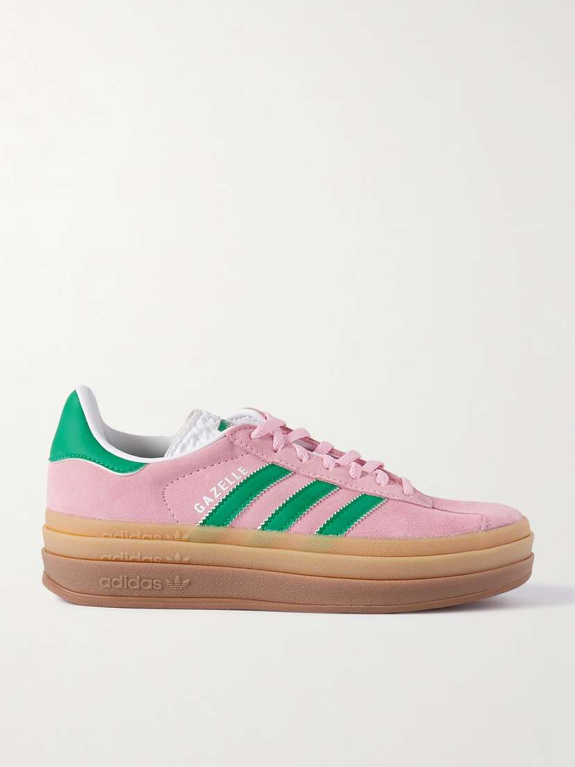 adidas Originals Gazelle Bold Leather-trimmed Suede Sneakers