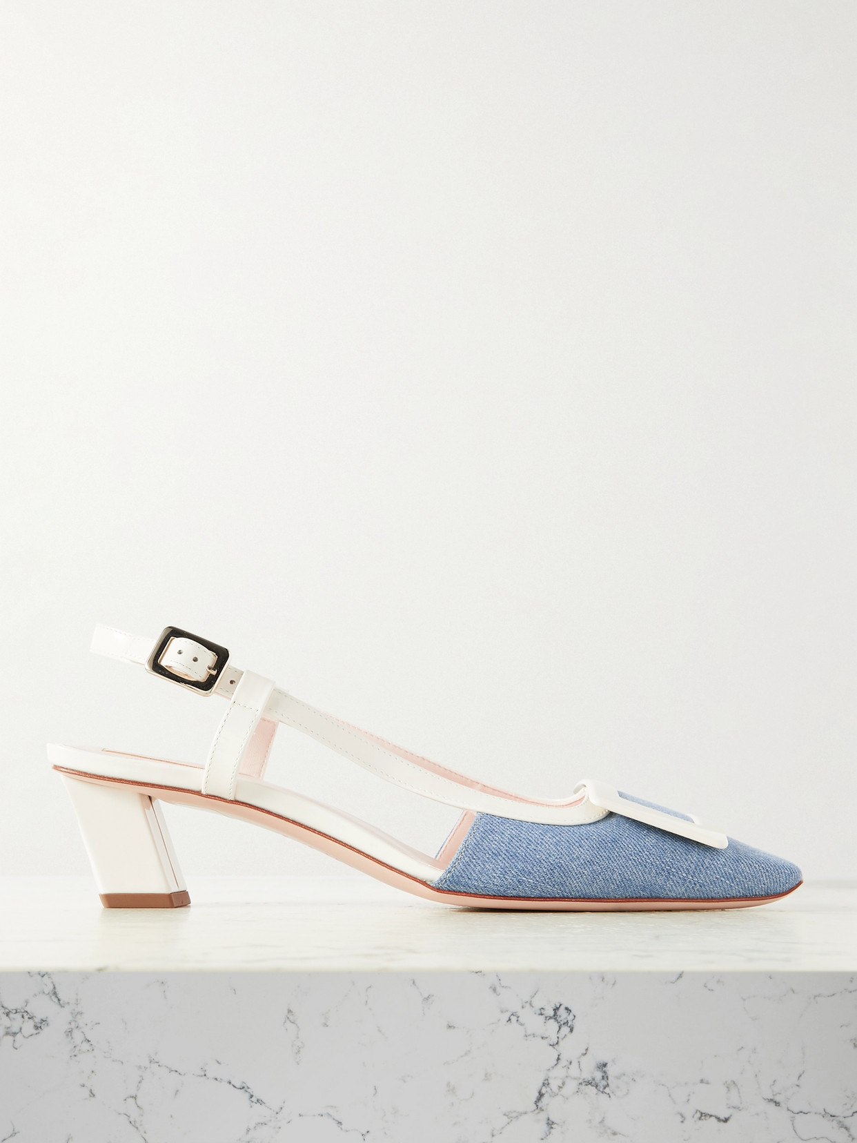 Roger Vivier 45mm Belle Vivier Denim Pumps