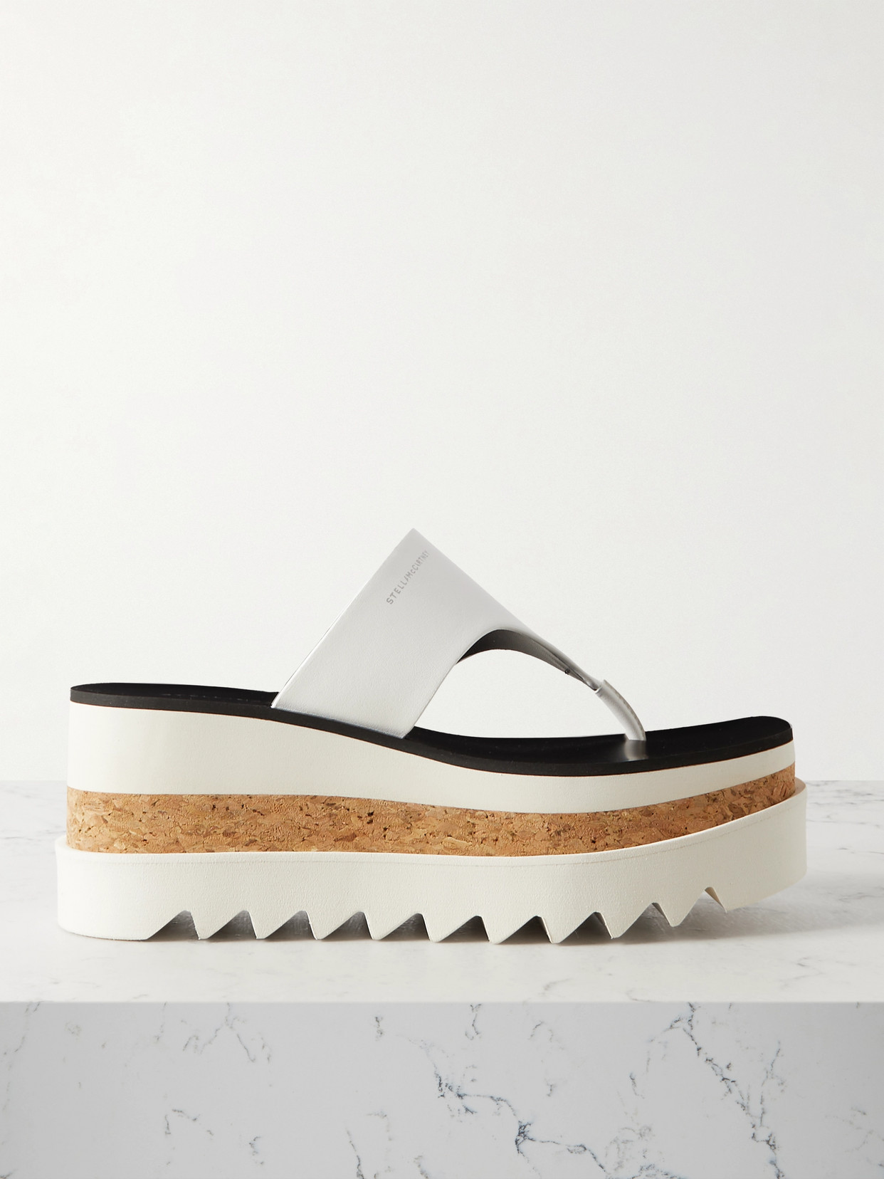 Stella Mccartney + Net Sustain Sneakelyse Alter Vegan Leather Platform Sandals In White