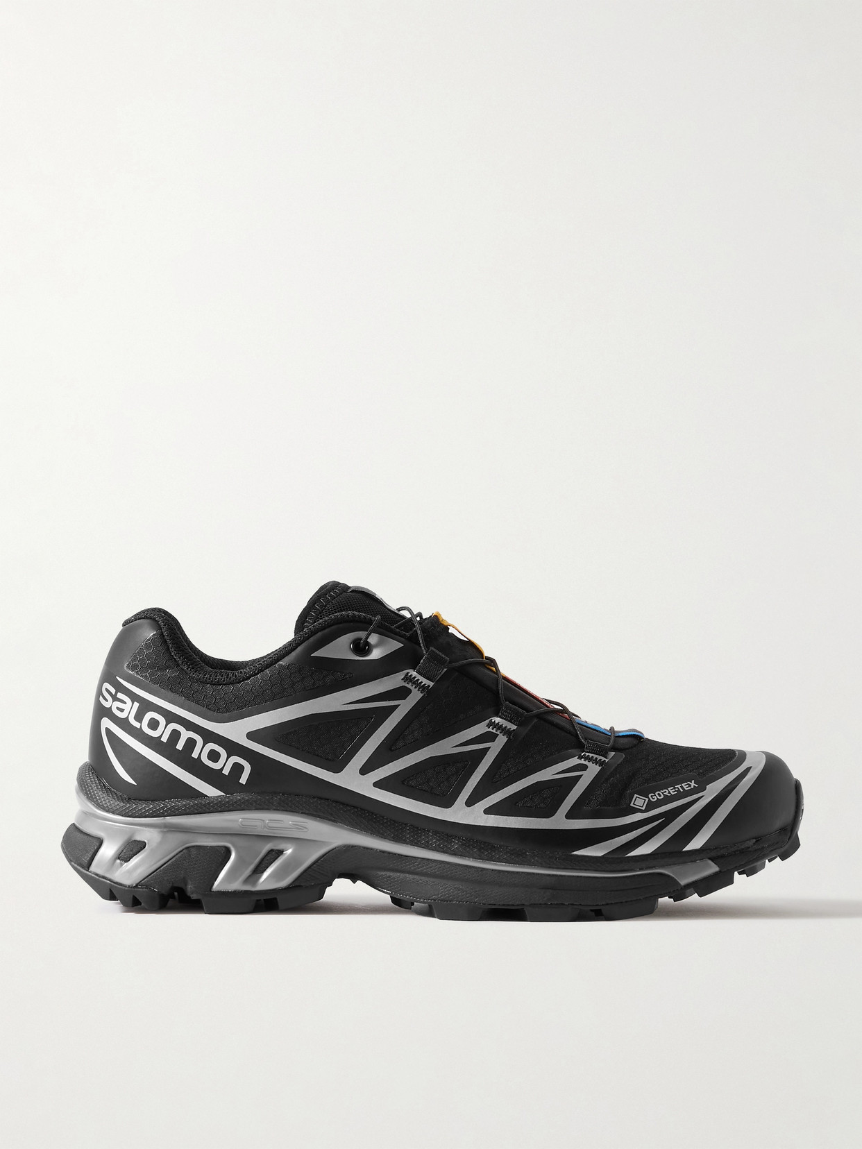 Shop Salomon Xt-6 Gore-tex Rubber-trimmed Mesh Sneakers In Black