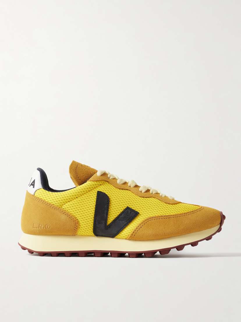 Veja Rio Branco Leather-trimmed Suede And Alveomesh Sneakers