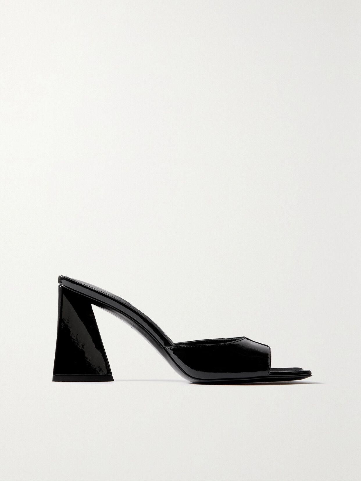 Attico Mini Devon Patent-leather Mules In Black