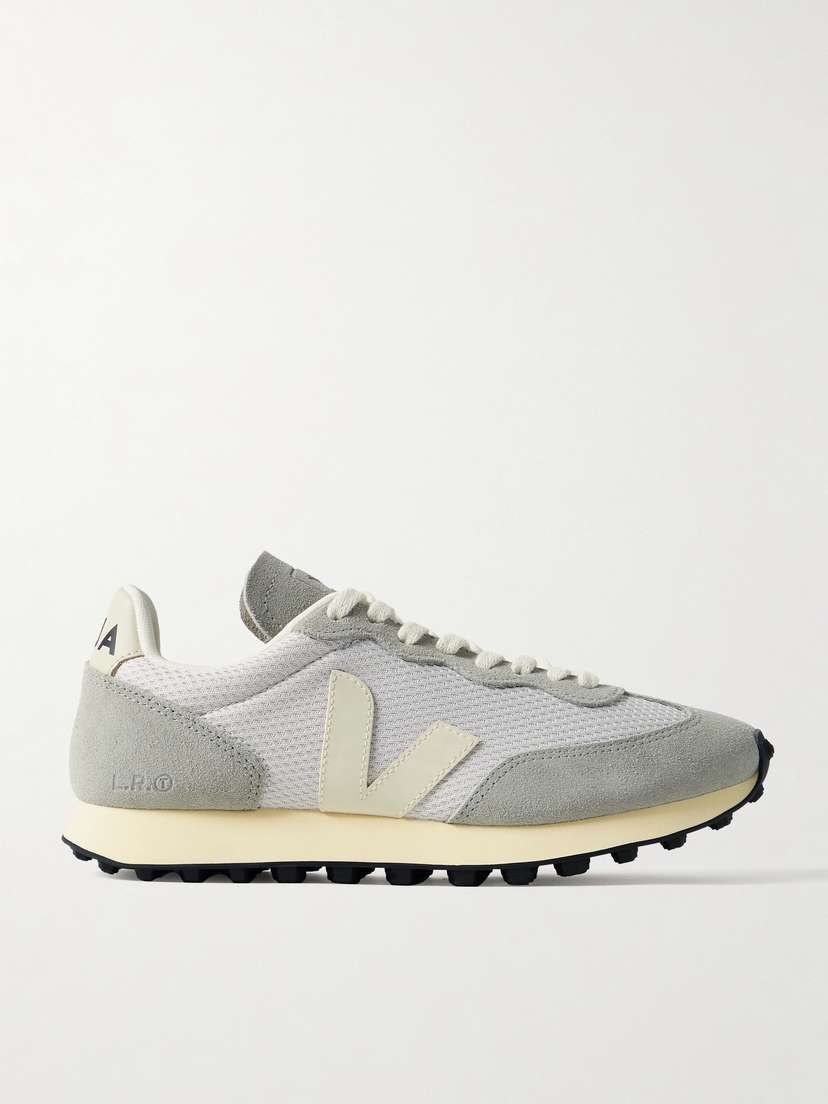 Veja Rio Branco Leather-trimmed Suede And Alveomesh Sneakers