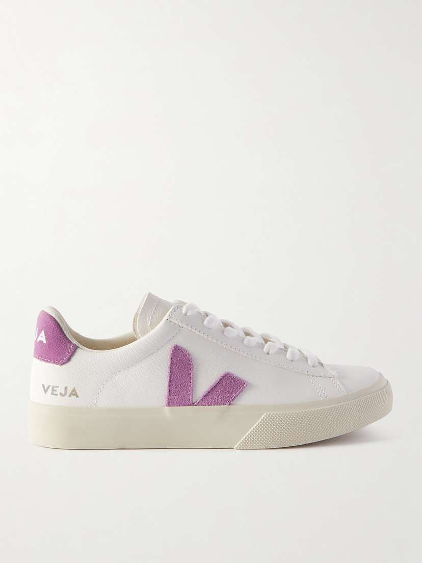 Veja Campo Suede-trimmed Textured Leather Sneakers