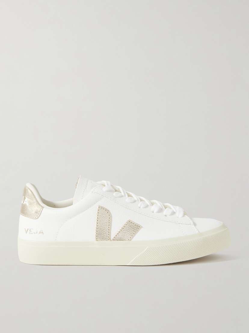 Veja + Net Sustain Campo Metallic Leather Sneakers