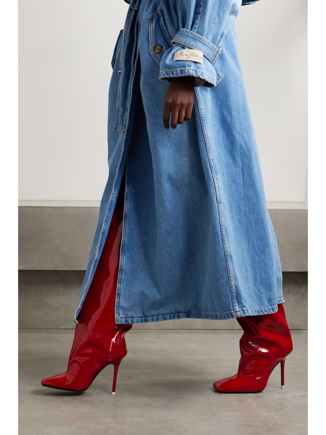 Sienna Patent-Leather Knee Boots