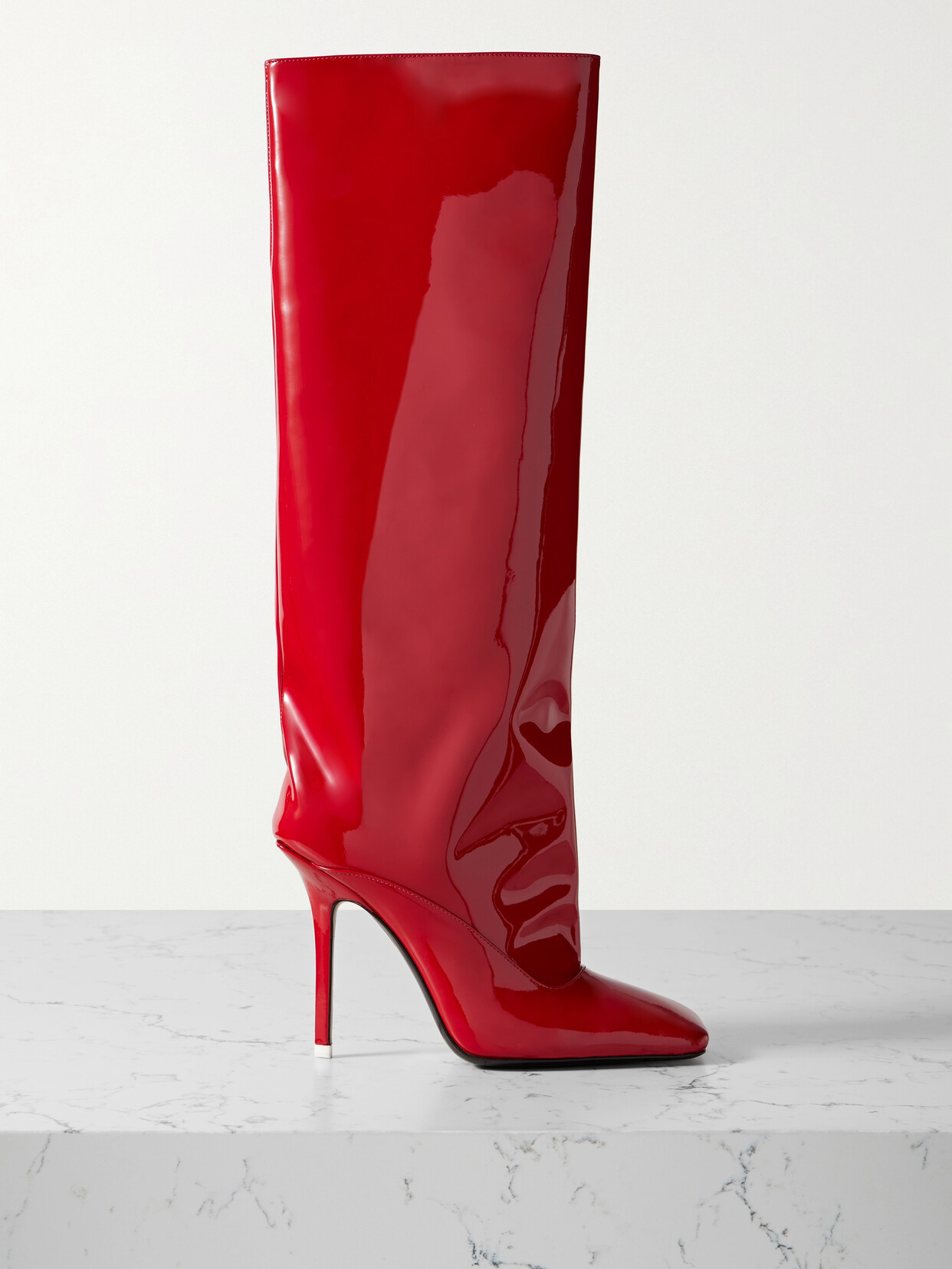 The Attico - Sienna Patent-leather Knee Boots - Red