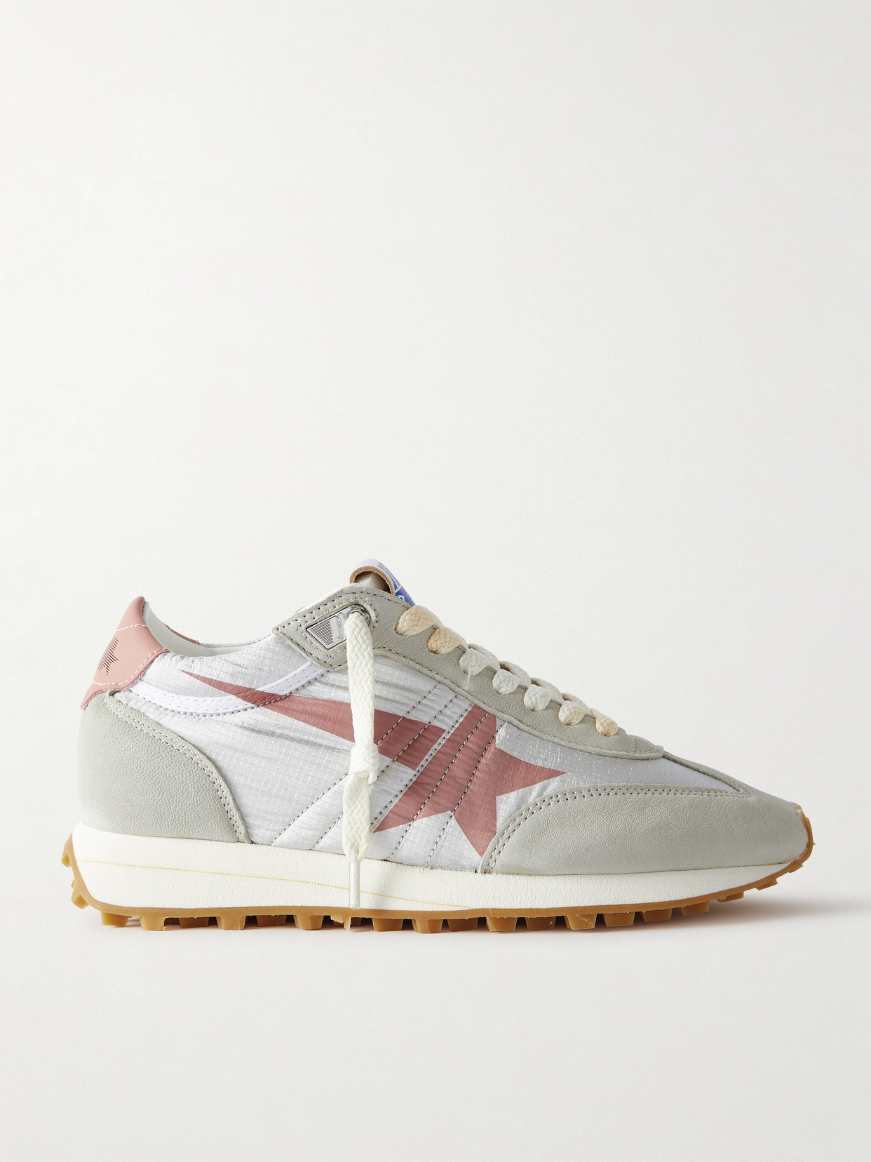 Golden Goose Running Marathon Leather-trimmed Suede And Ripstop Sneakers In White