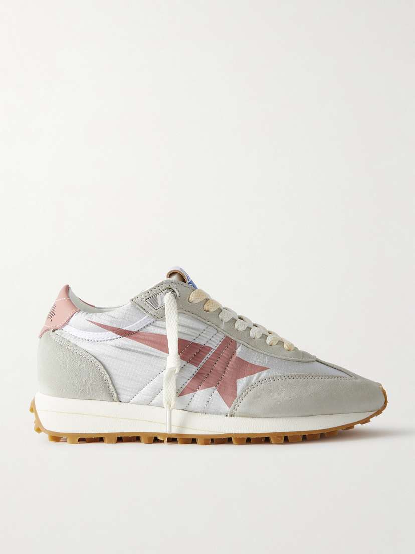 Golden Goose Running Marathon Leather-trimmed Suede And Ripstop Sneakers