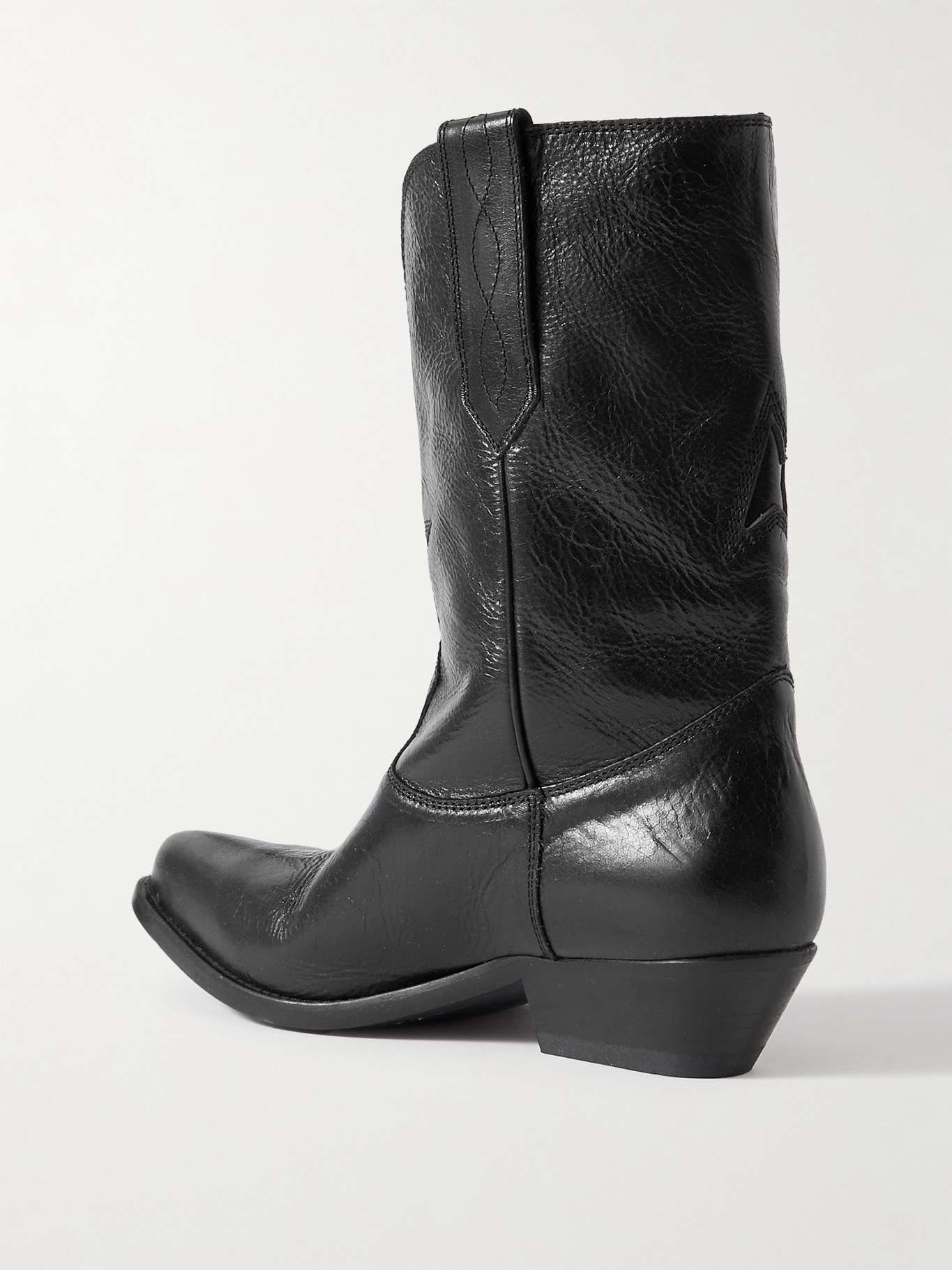 GOLDEN GOOSE Low Wish Star textured-leather cowboy boots | NET-A-PORTER