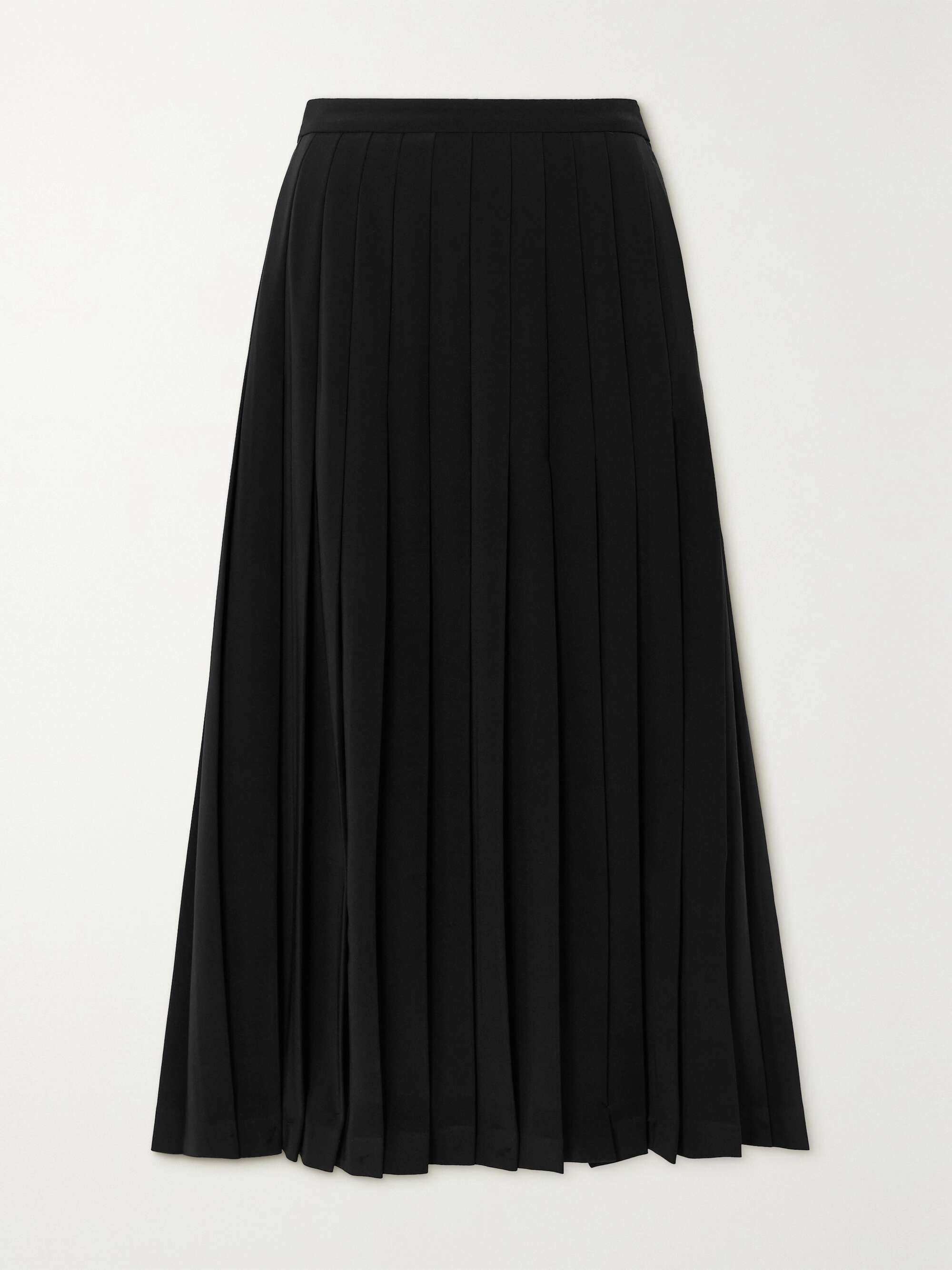 SALONI Kilt pleated stretch-crepe midi skirt | NET-A-PORTER