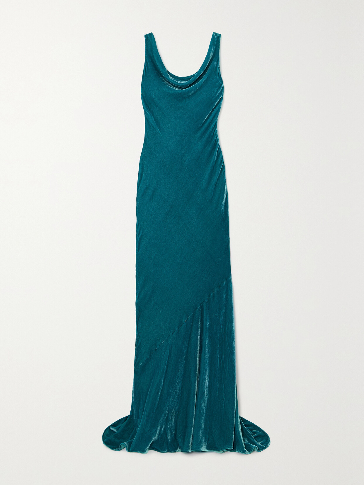 Shop Saloni Asher Velvet Gown In Blue