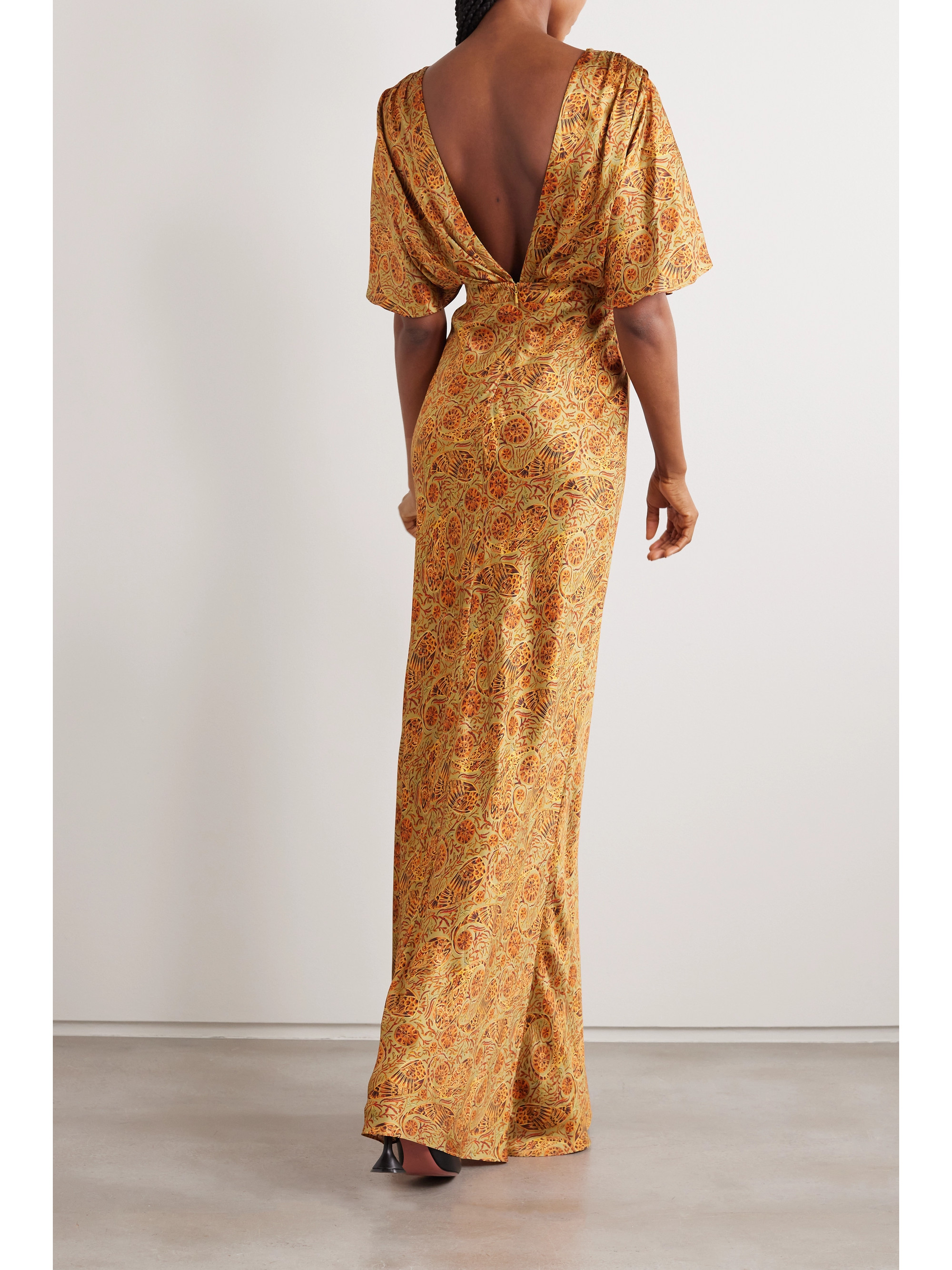 Saloni Winona paisley-print silk-satin maxi dress thumbnail