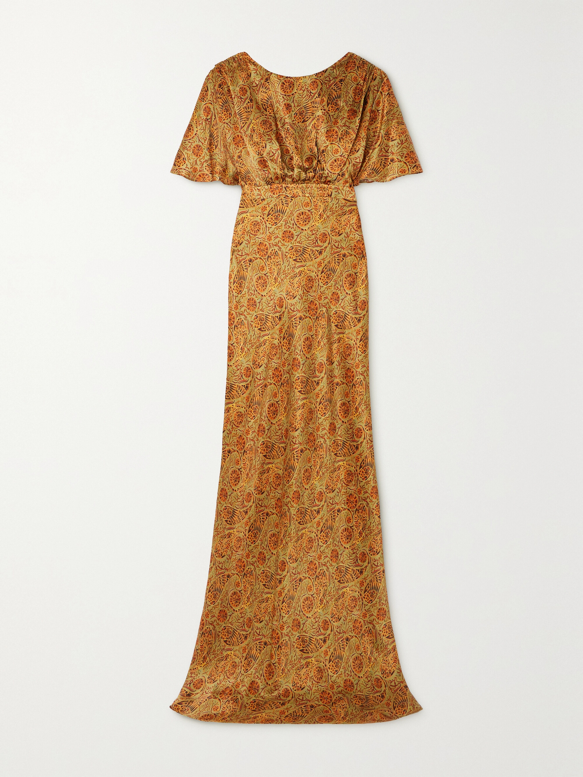 Saloni Winona paisley-print silk-satin maxi dress thumbnail