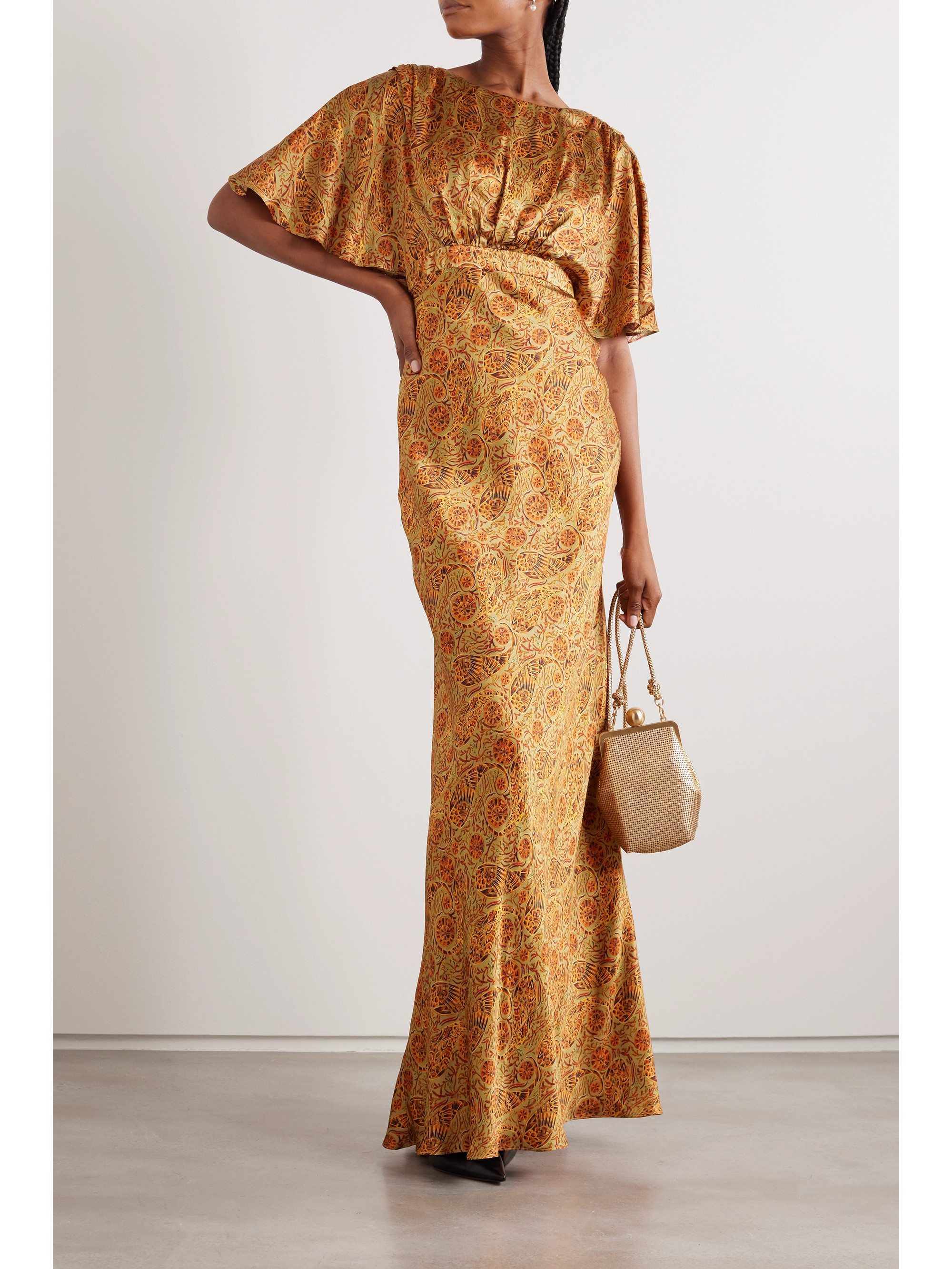 Saloni Winona paisley-print silk-satin maxi dress