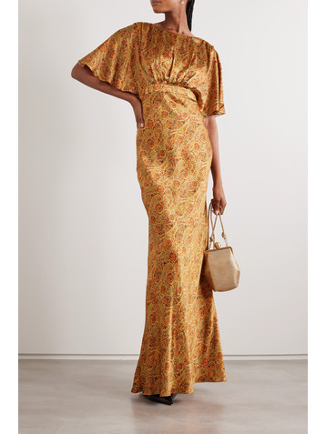 Saloni Winona paisley-print silk-satin maxi dress