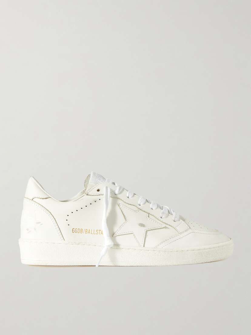 Golden Goose Ballstar Distressed Leather Sneakers