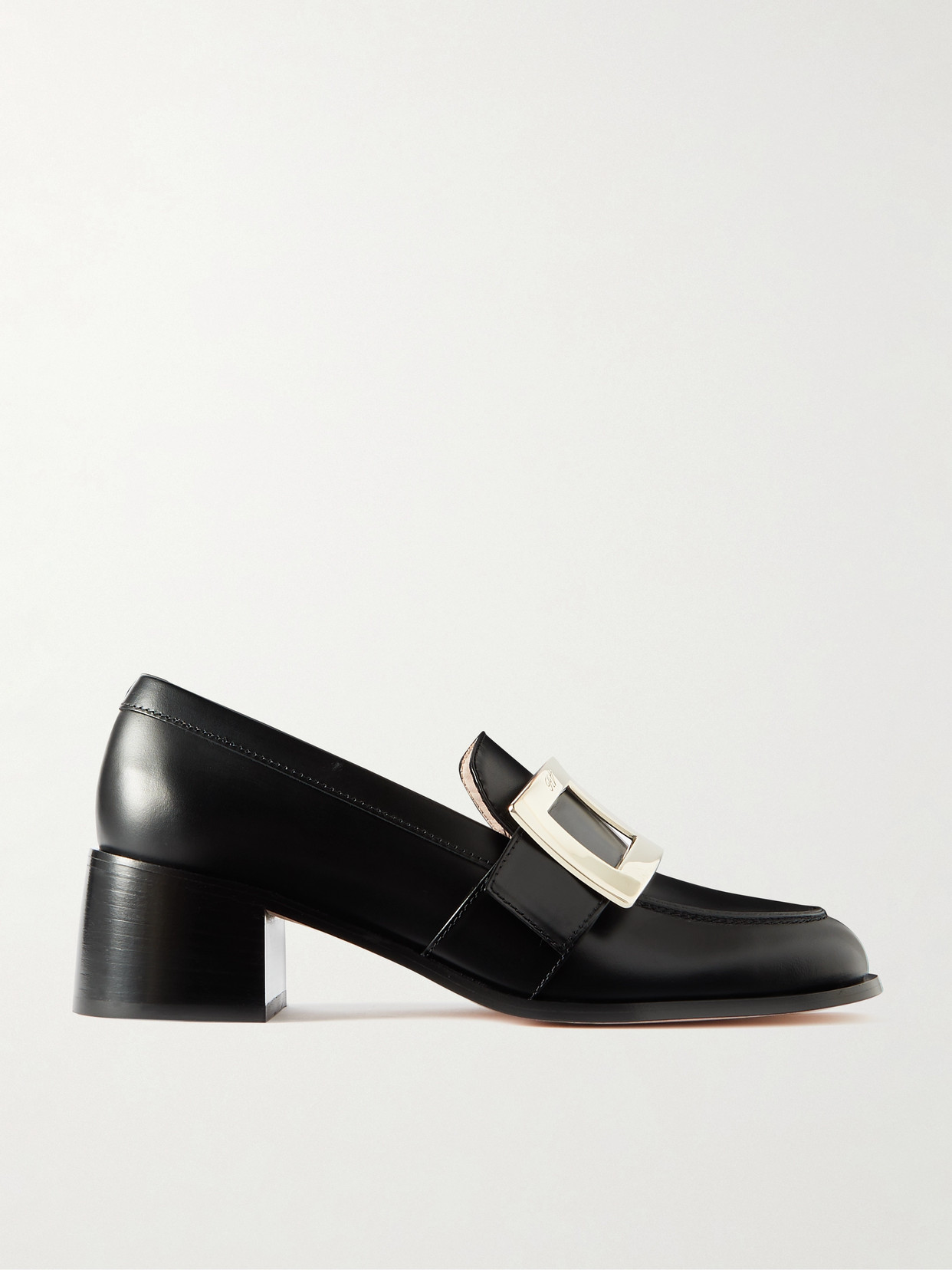 Roger Vivier Viv' Rangers Buckled Leather Pumps In Black