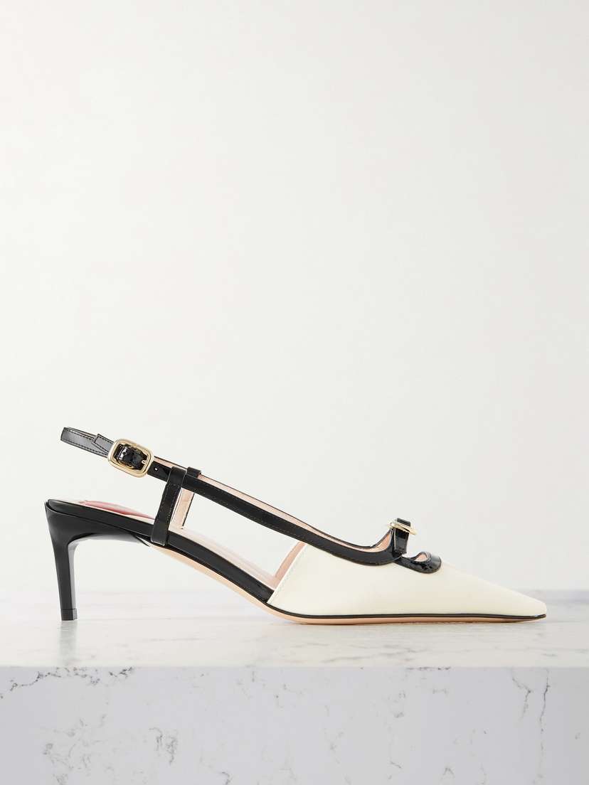 Roger Vivier 55 Two-tone Patent-leather Slingback Pumps