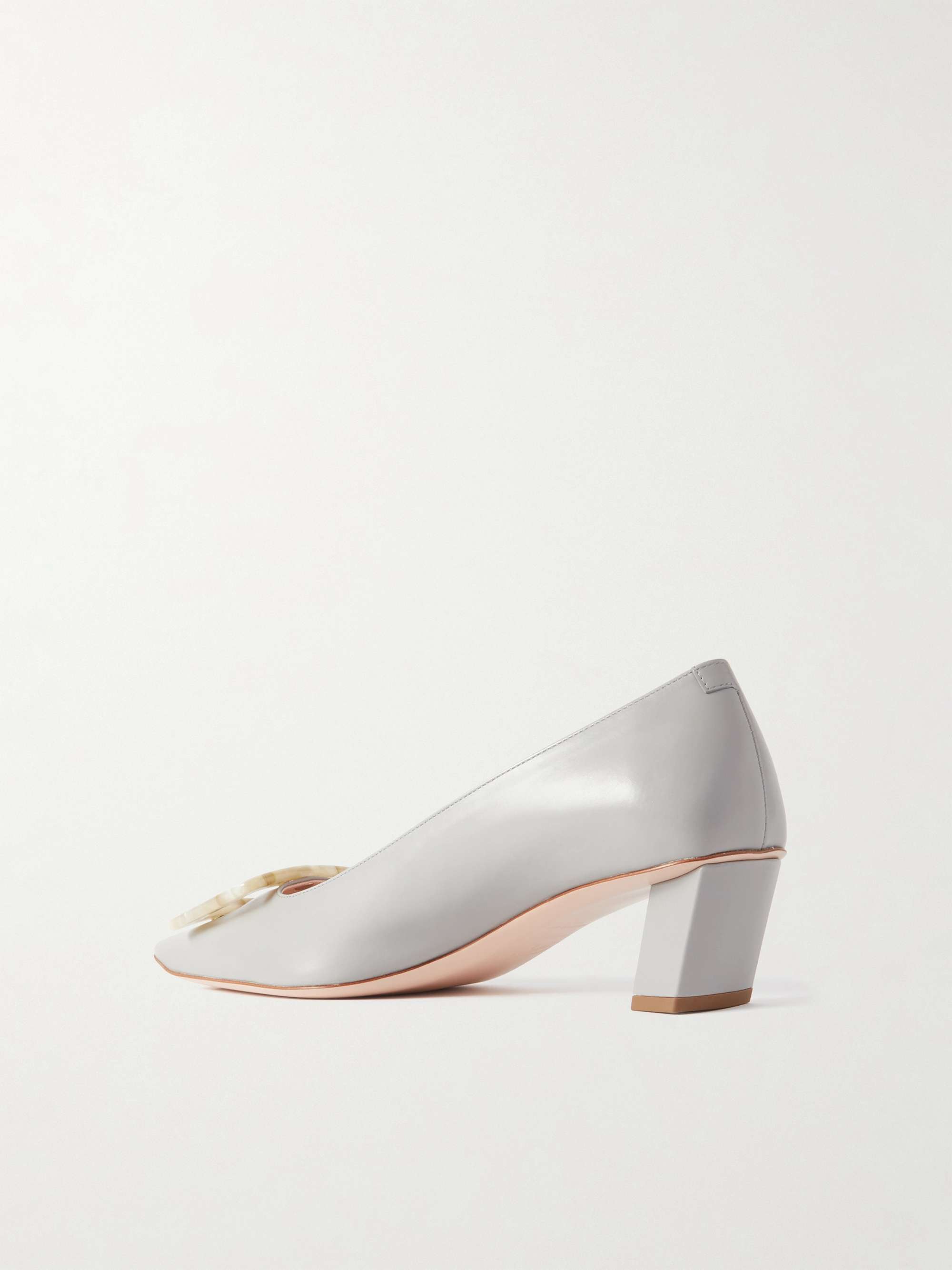 ROGER VIVIER Belle Vivier leather-trimmed bouclé-tweed pumps
