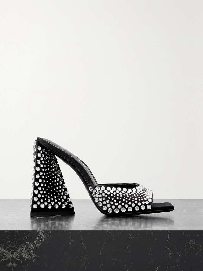 The Attico Devon Crystal-embellished Satin Mules