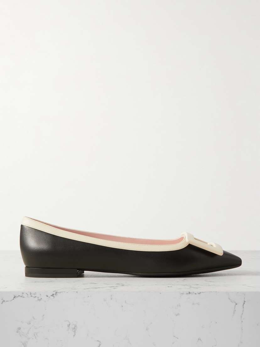 Roger Vivier Gommettine Buckled Patent-leather Ballet Flats