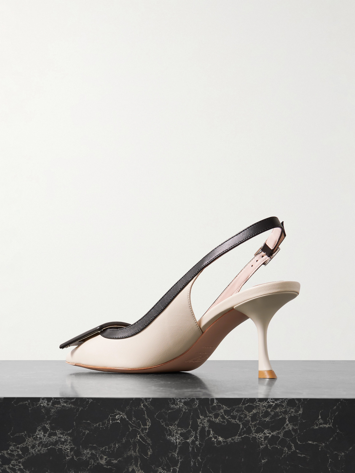 Viv In The City 65 Two-Tone Leather Point-Toe Slingback