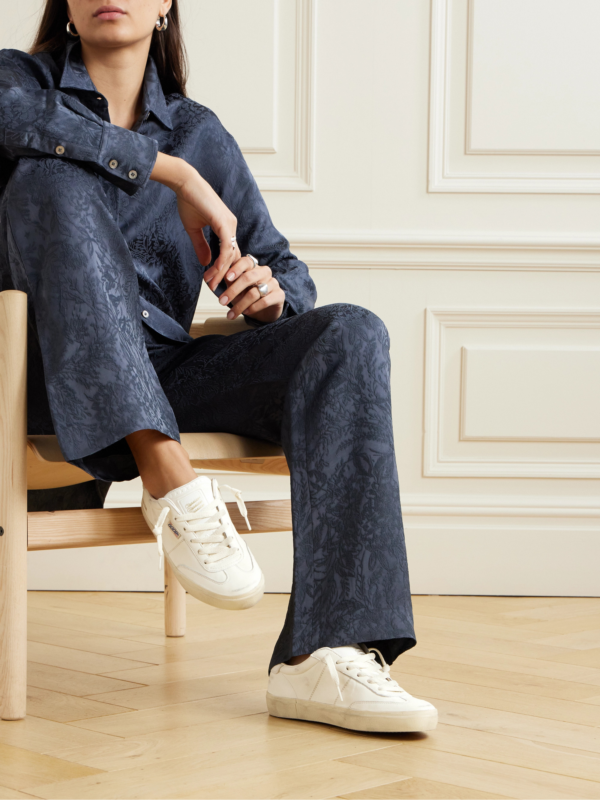 Golden Goose Soul-Star logo-print distressed leather sneakers thumbnail