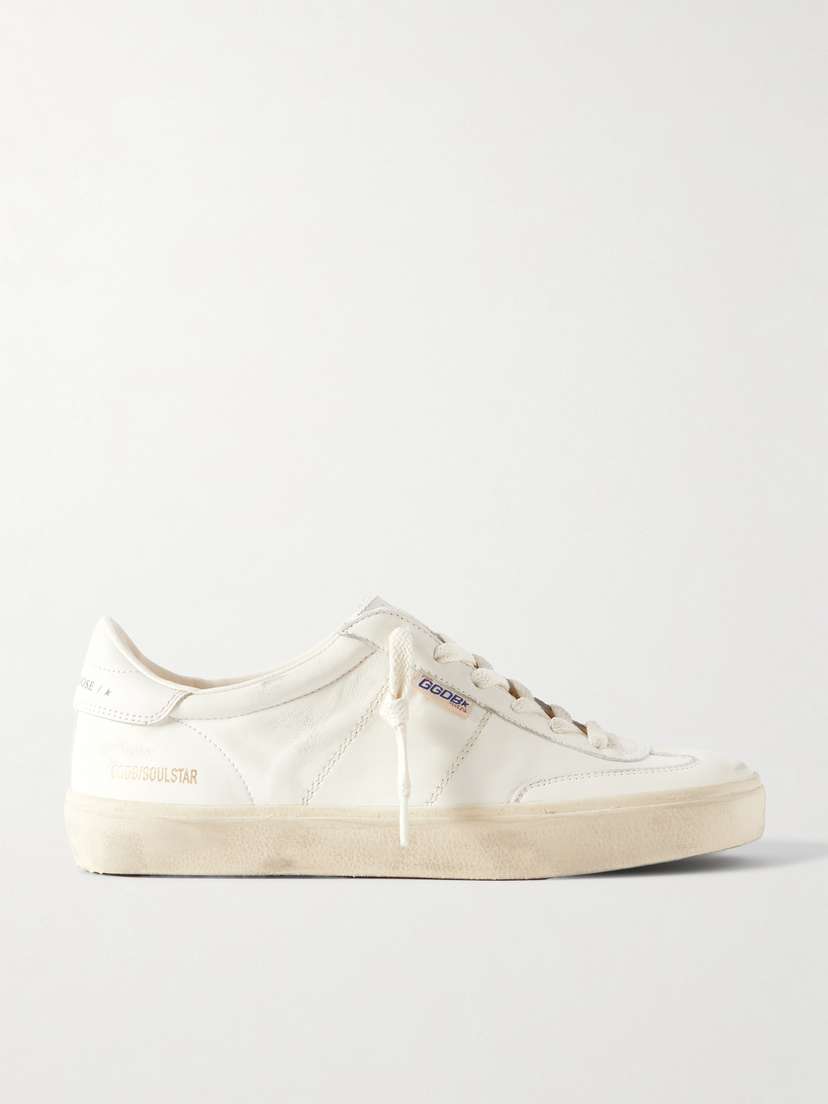 Golden Goose Soul-star Logo-print Distressed Leather Sneakers