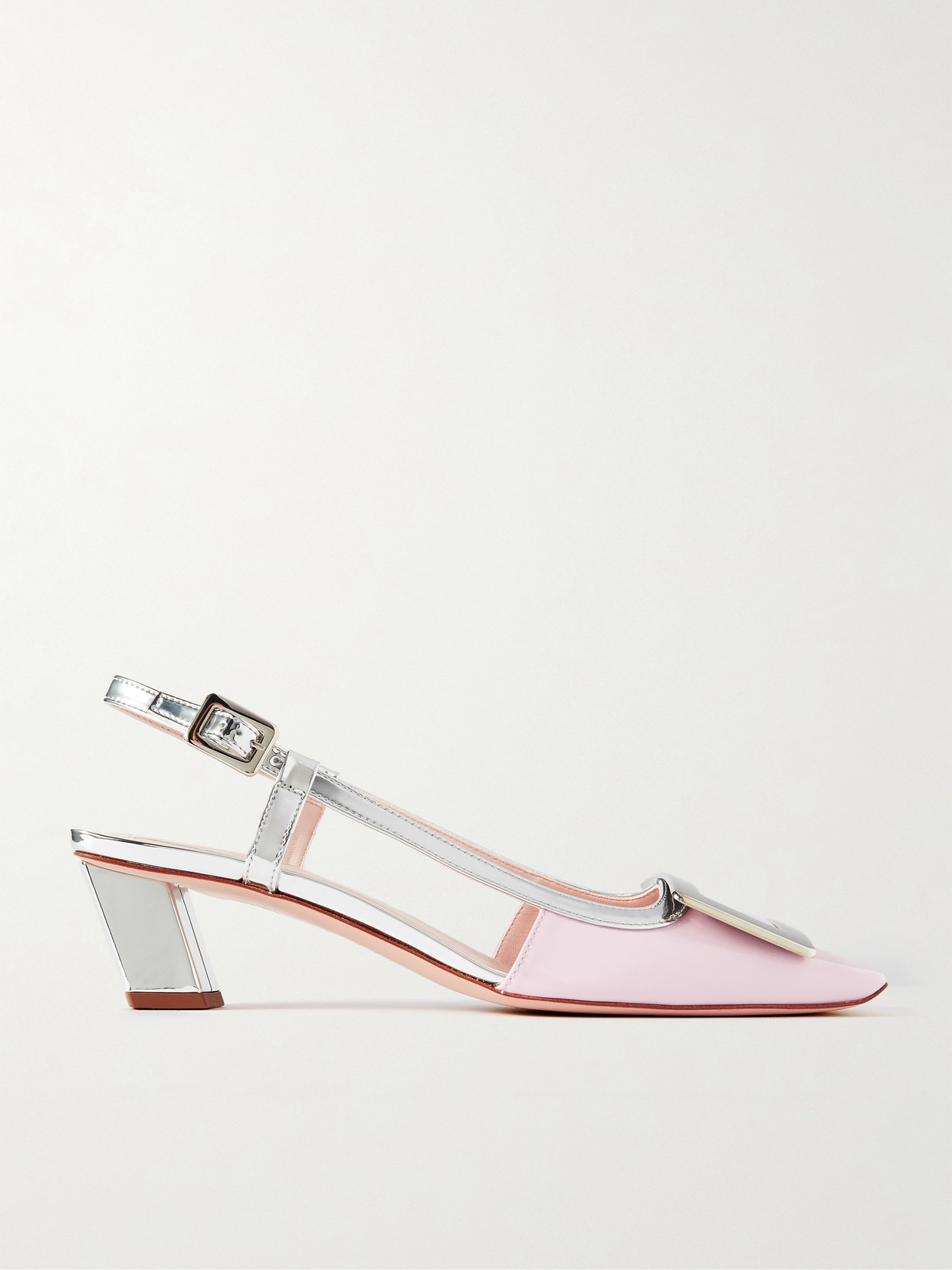 Shop Roger Vivier Belle Vivier Patent-leather Slingback Pumps In Pink