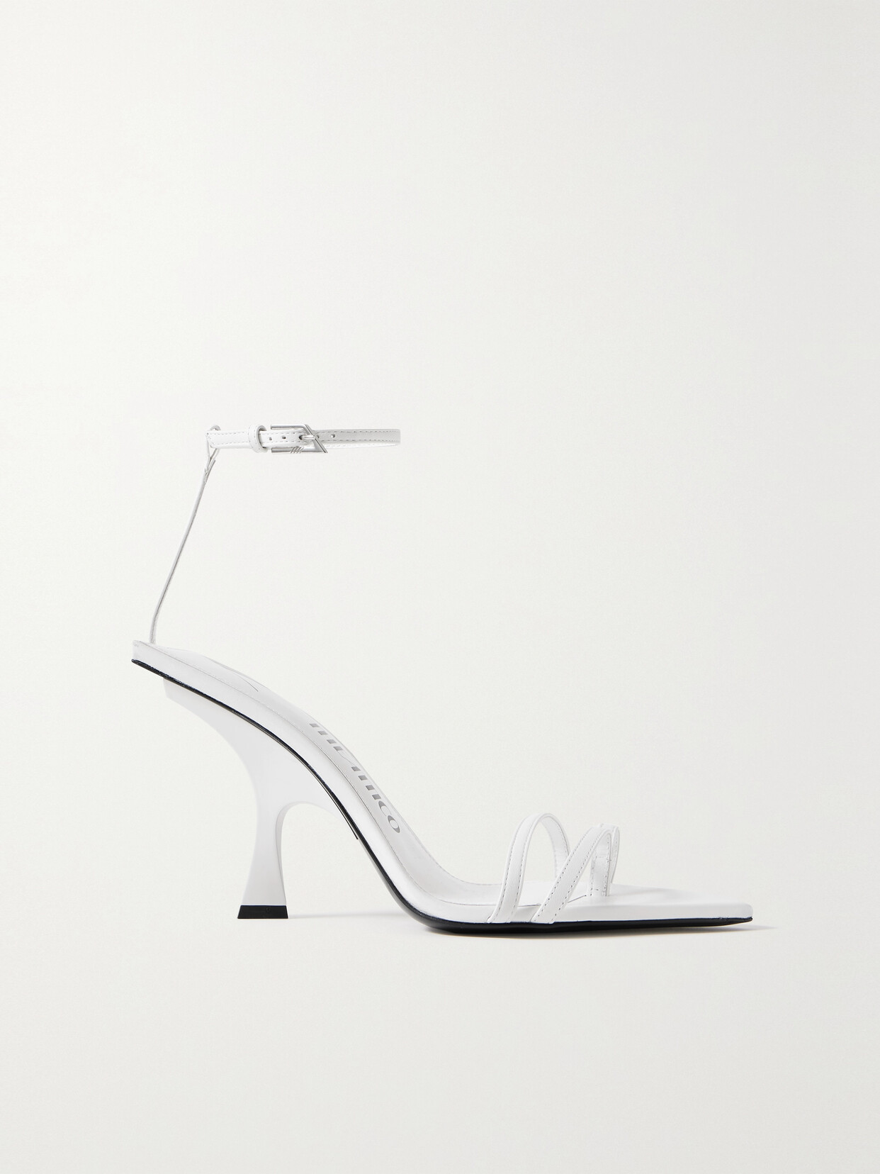 Shop Attico Ester Leather Sandals In White