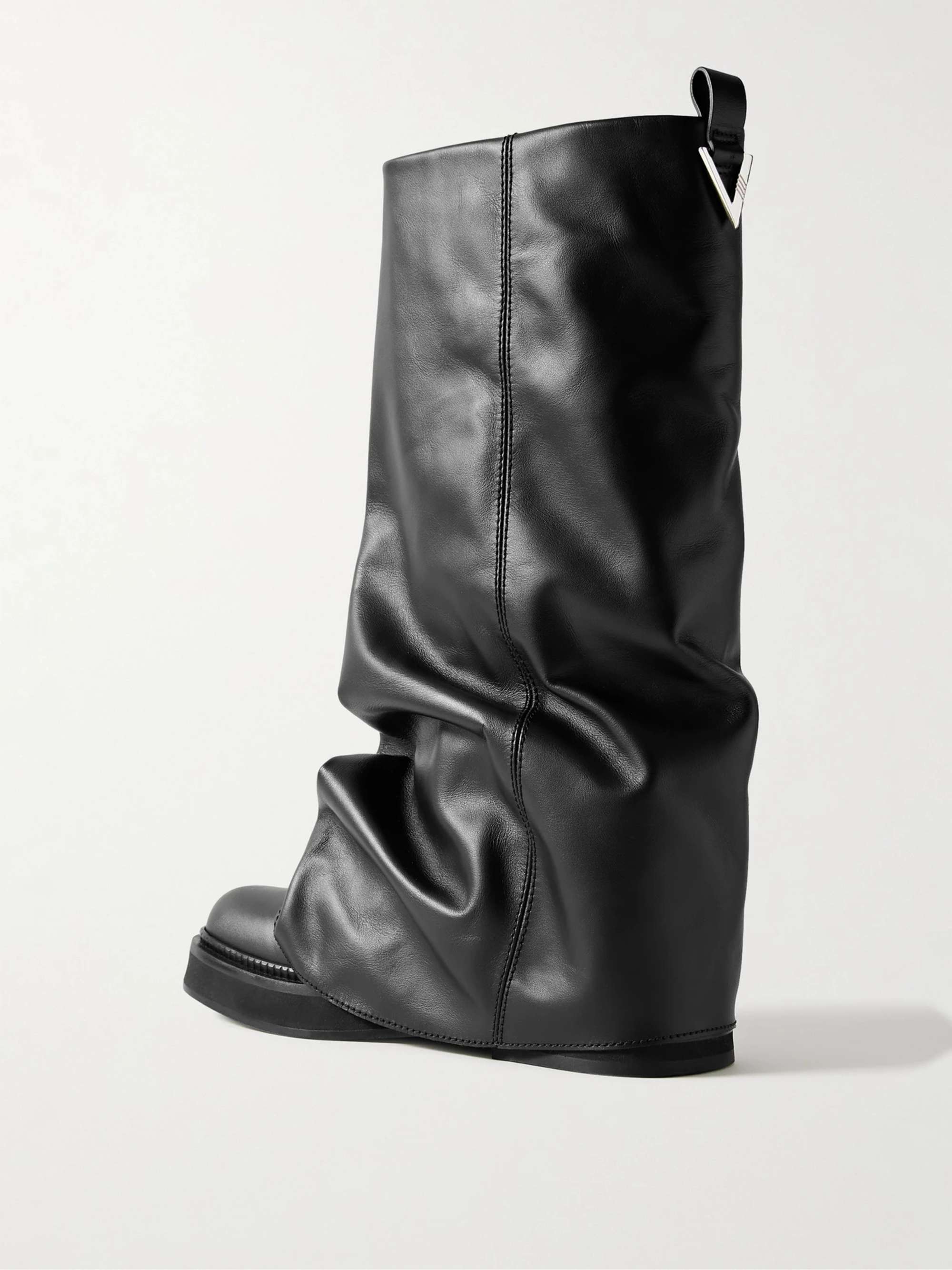 THE ATTICO Robin layered leather knee boots | NET-A-PORTER