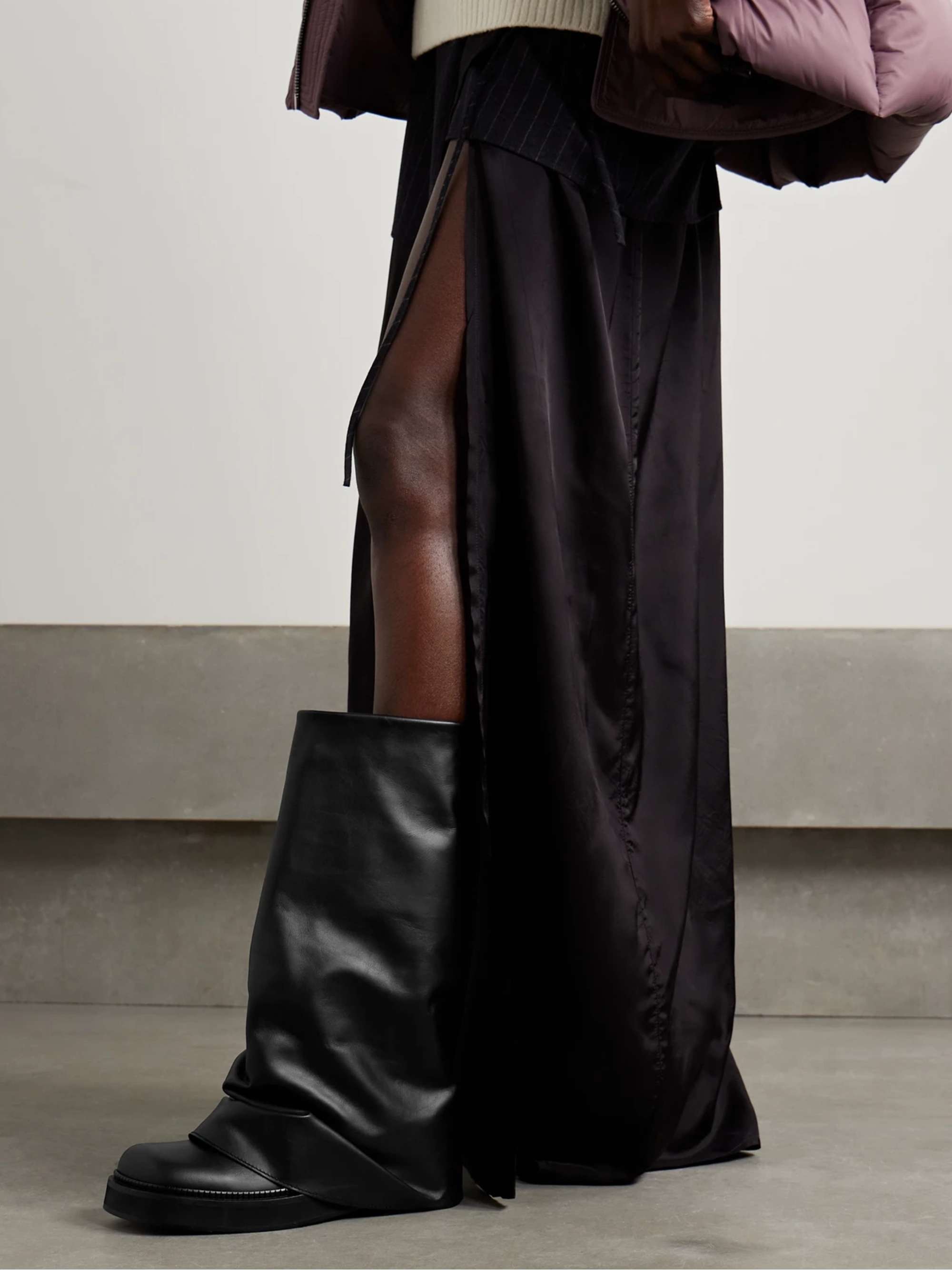 THE ATTICO Robin layered leather knee boots