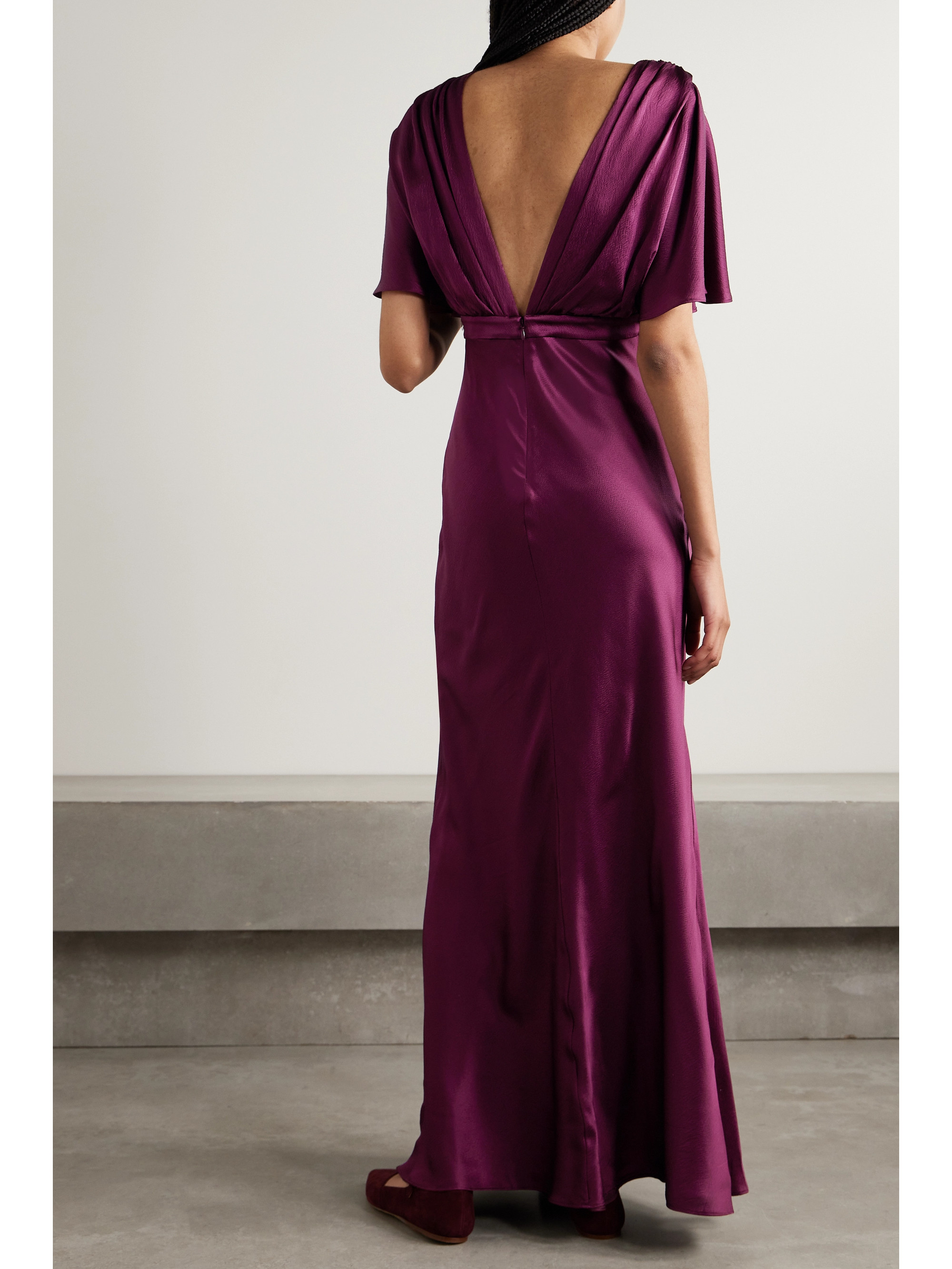 Saloni Winona hammered silk-satin gown