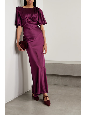 Saloni Winona hammered silk-satin gown