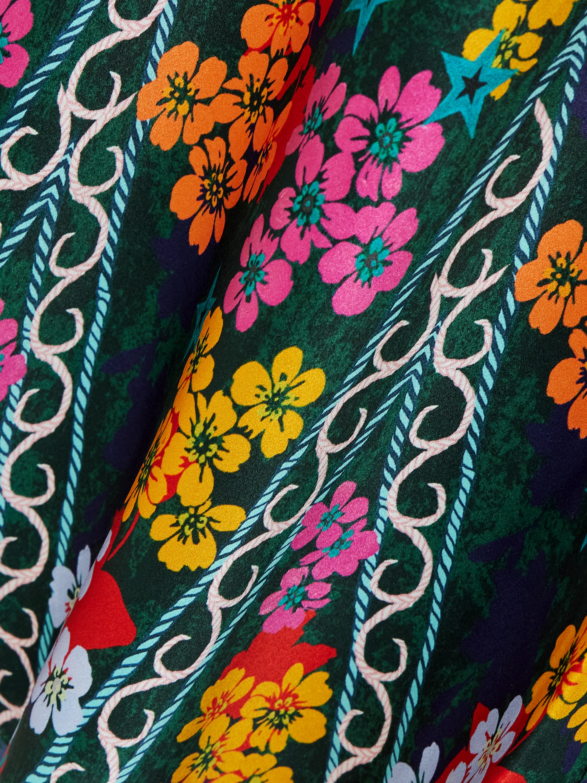 Saloni Fleur open-back printed silk-satin midi dress