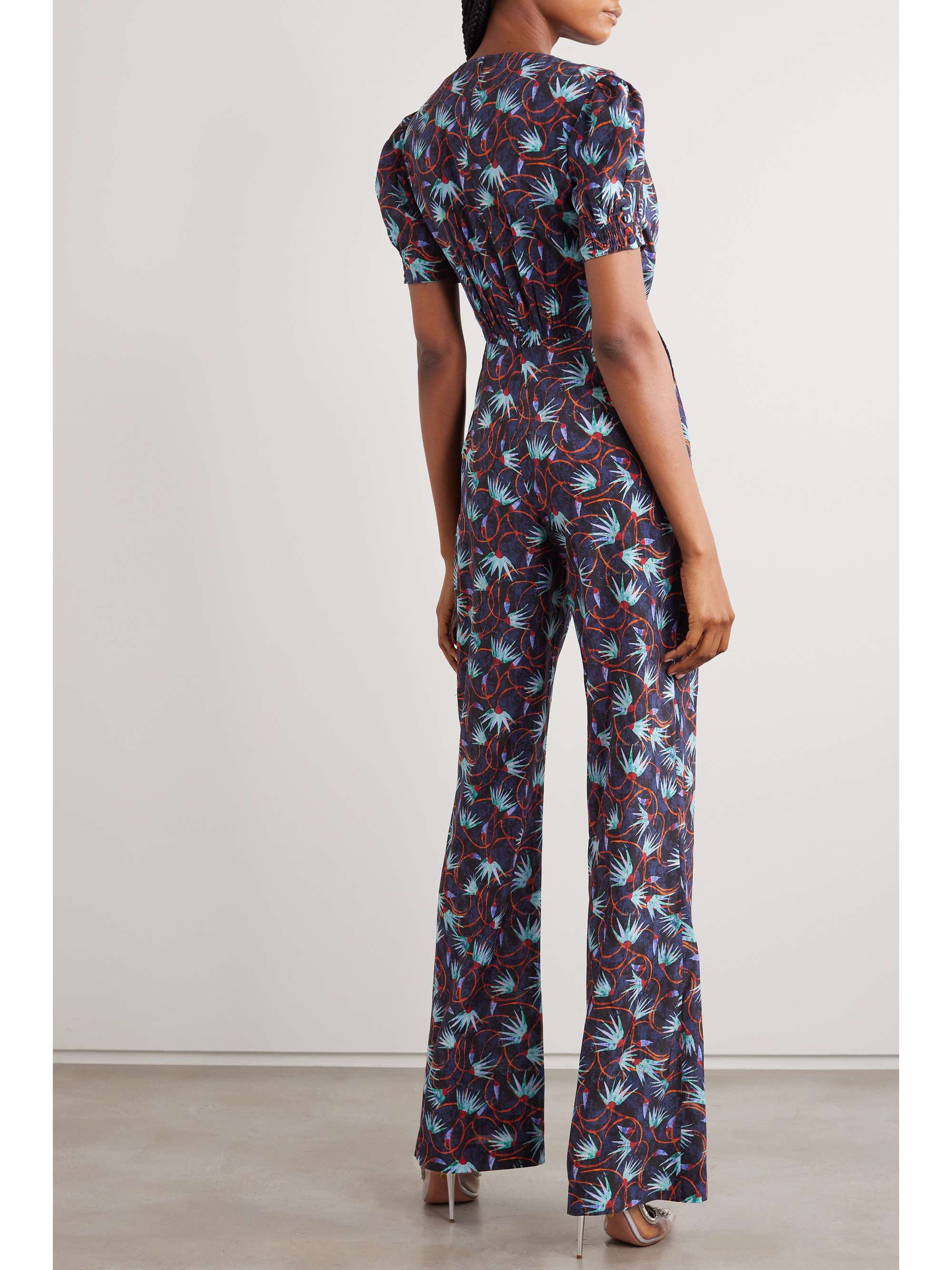 SALONI Lea floral-print silk-georgette jumpsuit | NET-A-PORTER