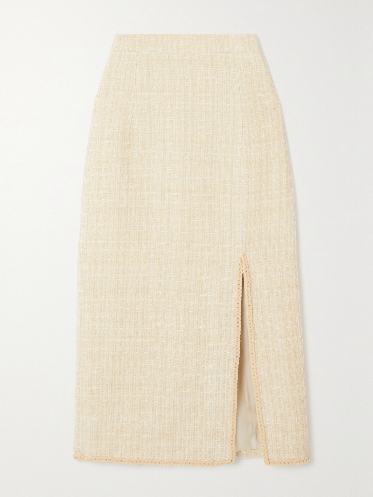 Huishan Zhang Alida Tweed Midi Skirt In Off-white