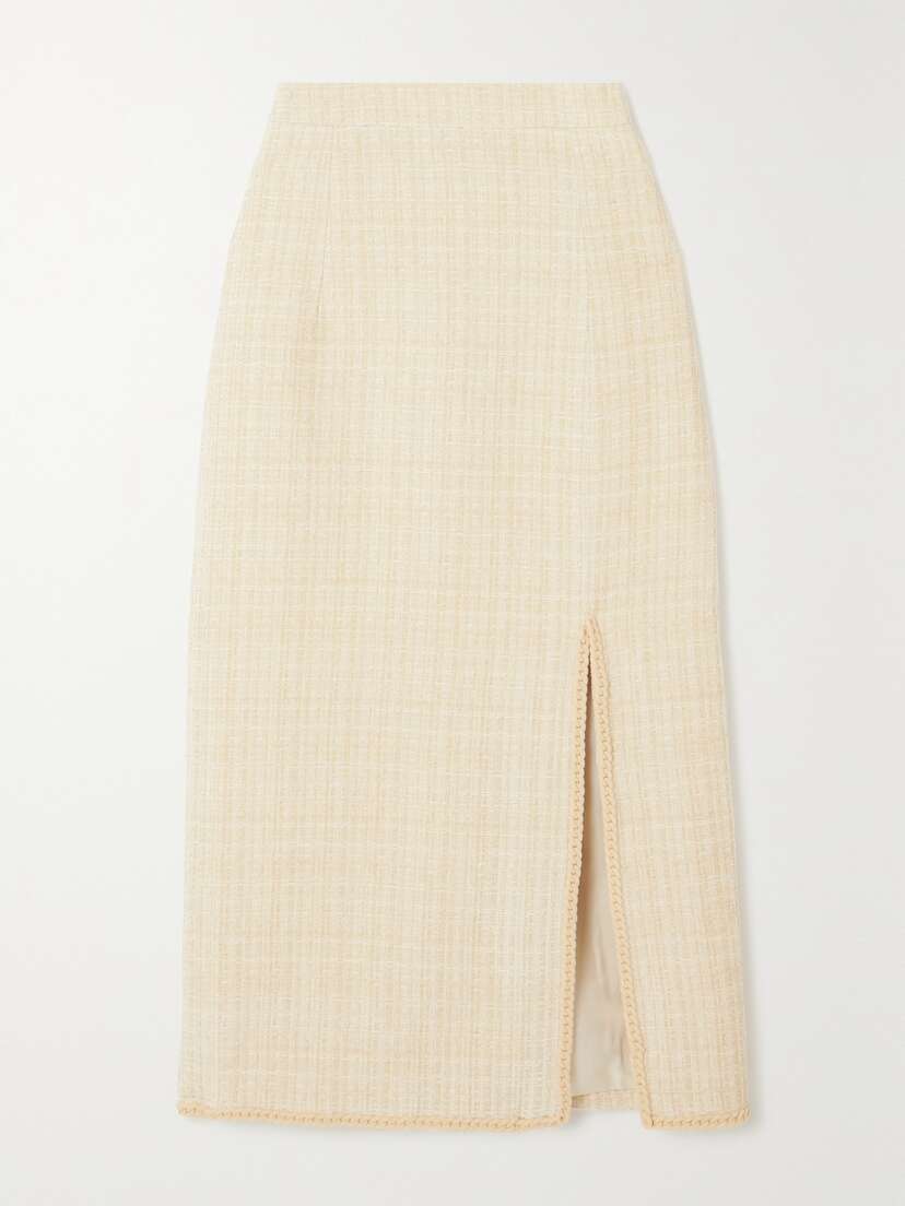 Huishan Zhang Alida Tweed Midi Skirt