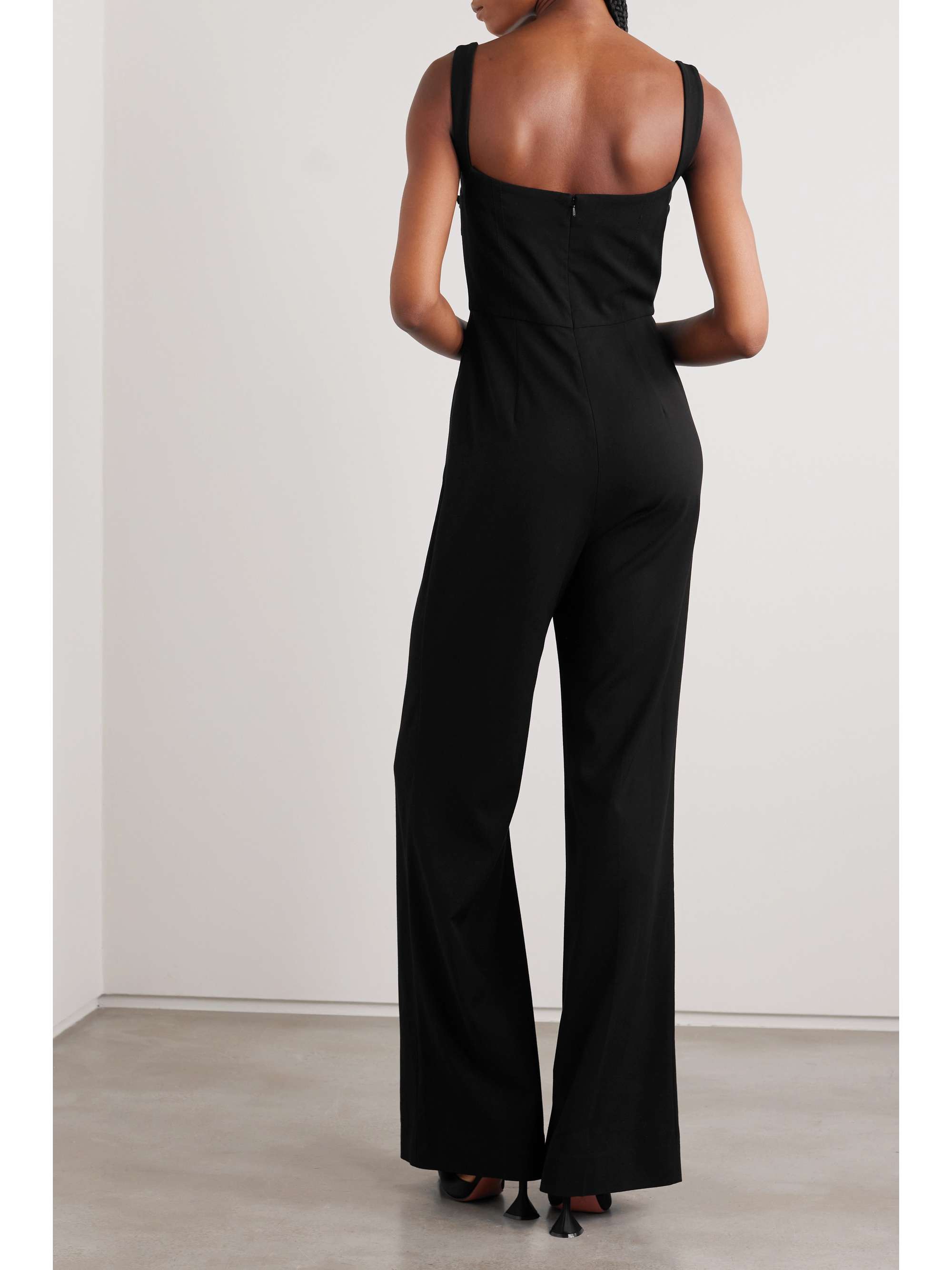 SALONI Rachel embellished silk-trimmed cady jumpsuit | NET-A-PORTER