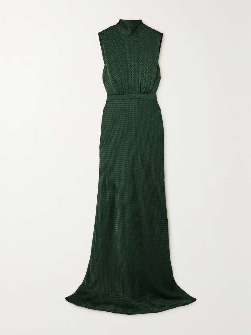 Saloni Fleur Jacquard Halterneck Gown - UK 16